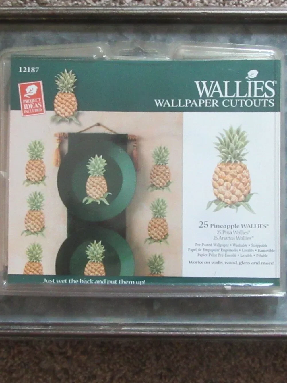 3 new packages Vintage Pineapple Wallies Wallpaper cutouts (75 total)
